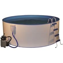 BWT myPool Trend Stahlwand-Pool, rund, Sandfilter, Stahlrohrleiter, weiß