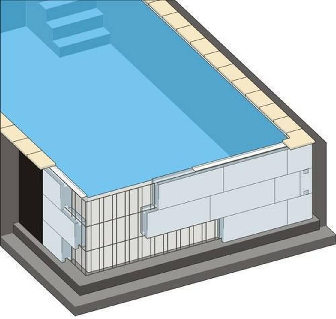Trend Pool Easystone Bausatz Styroporpool, 700x350x150cm, rechteckig, EPS40