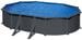 Gre Juni WPC-Pool Set, 610x375x132cm, oval, Sandfilteranlage, Sicherheitsleiter, Bodenschutzvlies, Anthrazitoptik