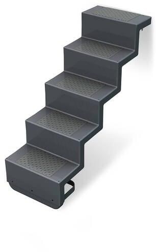 Reku Pooltreppe Eleganz, Poolleiter Einstiegsleiter für Wandbefestigung 5-stufig 60 kurz, granit