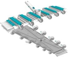 Bayrol Bodensauger Poolsauger, rechteckig, 12 Rollen, türkis/weiß