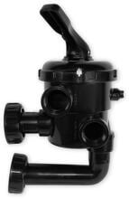 Astral Pool Cantabric 6-Wege-Ventil, 1 1/2" mit Anschlussverrohrung, schwarz