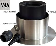 Vergeo Skim 300s Skimmer, Ø 30cm, Anschluss 2"AG, Schwimmer ABS, Edelstahl