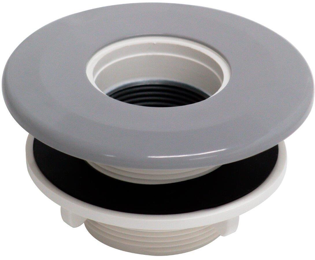 Vagner Pool Einbaunische für Unterwasserscheinwerfer, Fertigbecken, Außengewinde 1,5“, Kunststoff, hellgrau