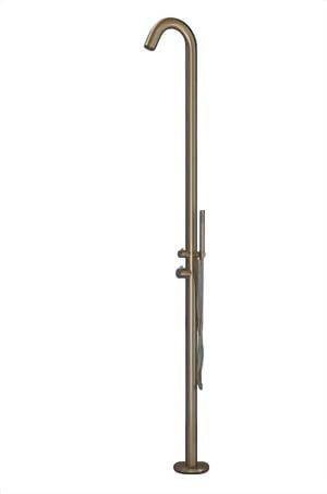 Eichenwald Ideal Gartendusche Sylt, Kalt- und Warmwasserdusche, Flanschmontage, gold