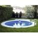 Trend Pool Ibiza Stahlwand-Pool, rund, Innenhülle blau/sand, Easy Change Handlauf Aluminium, weiß