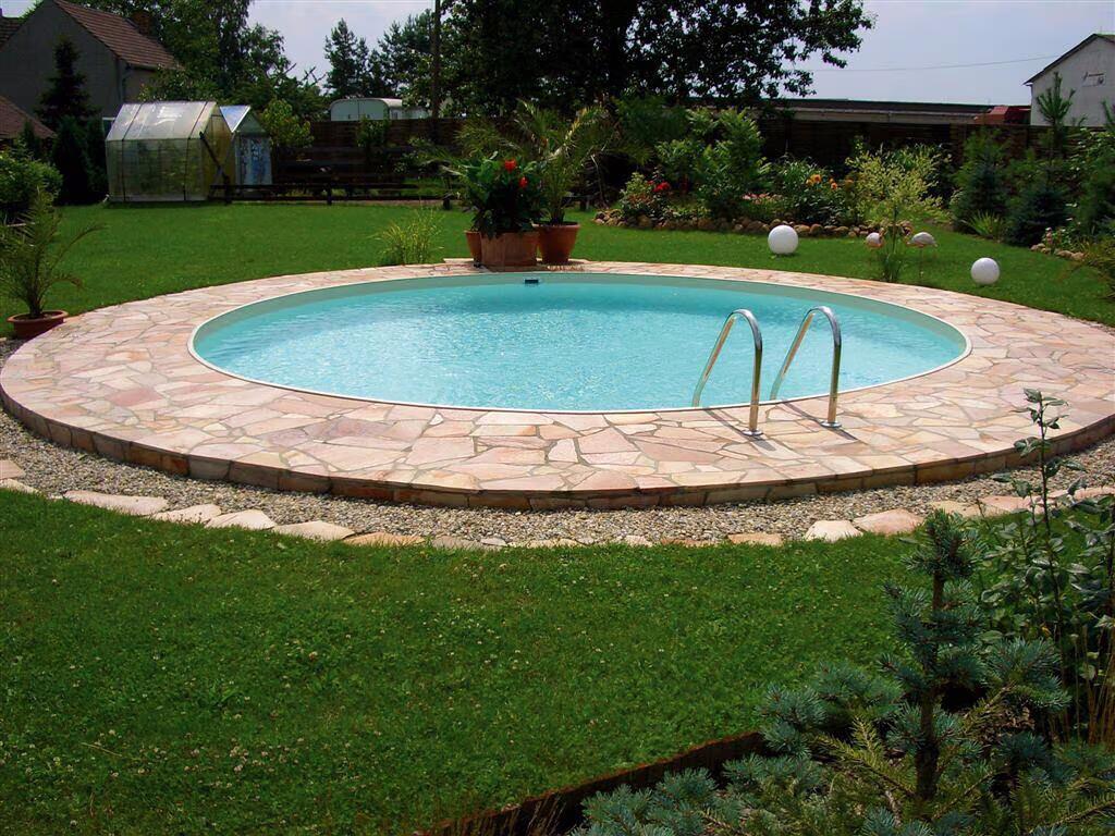Future Pool Fun Stahlwand-Pool, Ø 350x120cm, rund, Alu-Handlauf, sand