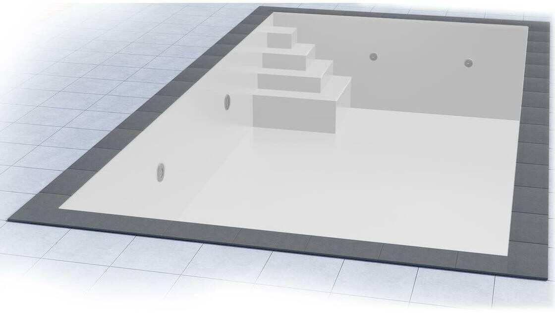 Poolfolie Grandliner Celsius für Rechteckbecken mit Ecktreppenausbildung Smart links, 600x300x150cm, weiß