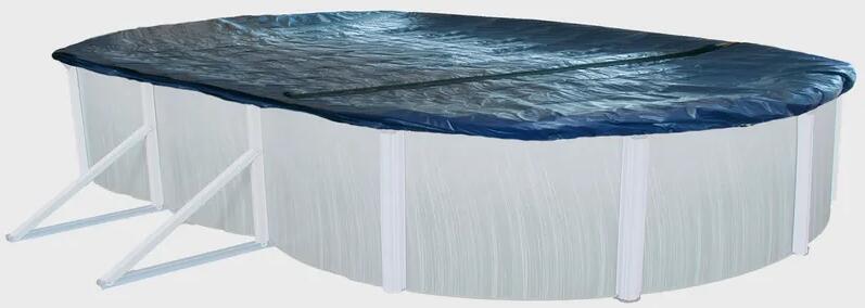 Interline Winterabdeckung, oval, 1250x640cm, ohne Netz, blau