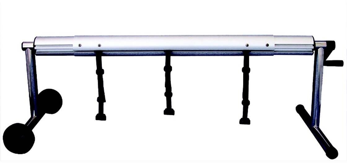 Trend Pool Aufrollvorrichtung komplett, 410-570cm, fahrbar, Rollen einseitig, T-Ständer, Edelstahl