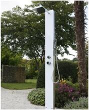 Eichenwald Ideal Tobago Gartendusche, Kalt- und Warmwasserdusche, ohne Bodenplatte, Glas, weiß