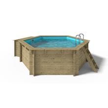 OKU Emotion-Fun Holz-Pool Set, rund, Skimmer, blau