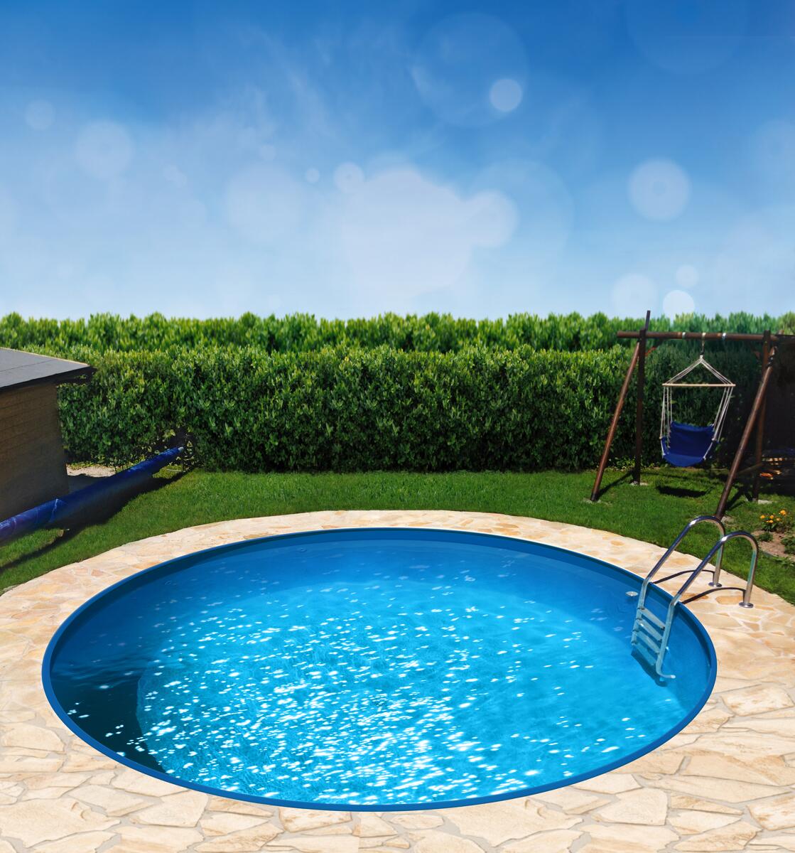 BWT 706151M08 Poolfolie für Rundbecken, Einhängebiese, Stärke 0,6mm, Ø 600x150cm, blau