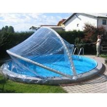 Trend Pool Cabrio Dome Poolüberdachung, Ovalpool, 525-530x320cm, transparent