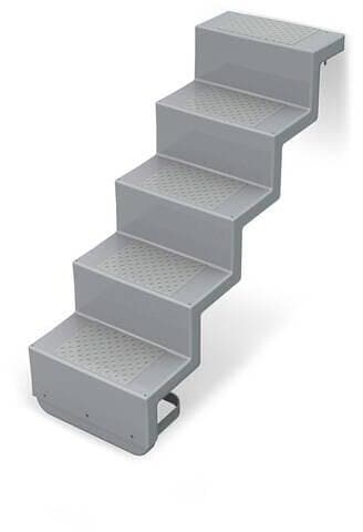 Reku Pooltreppe Eleganz, Poolleiter Einstiegsleiter für Wandbefestigung 5-stufig 60 kurz, silbergrau