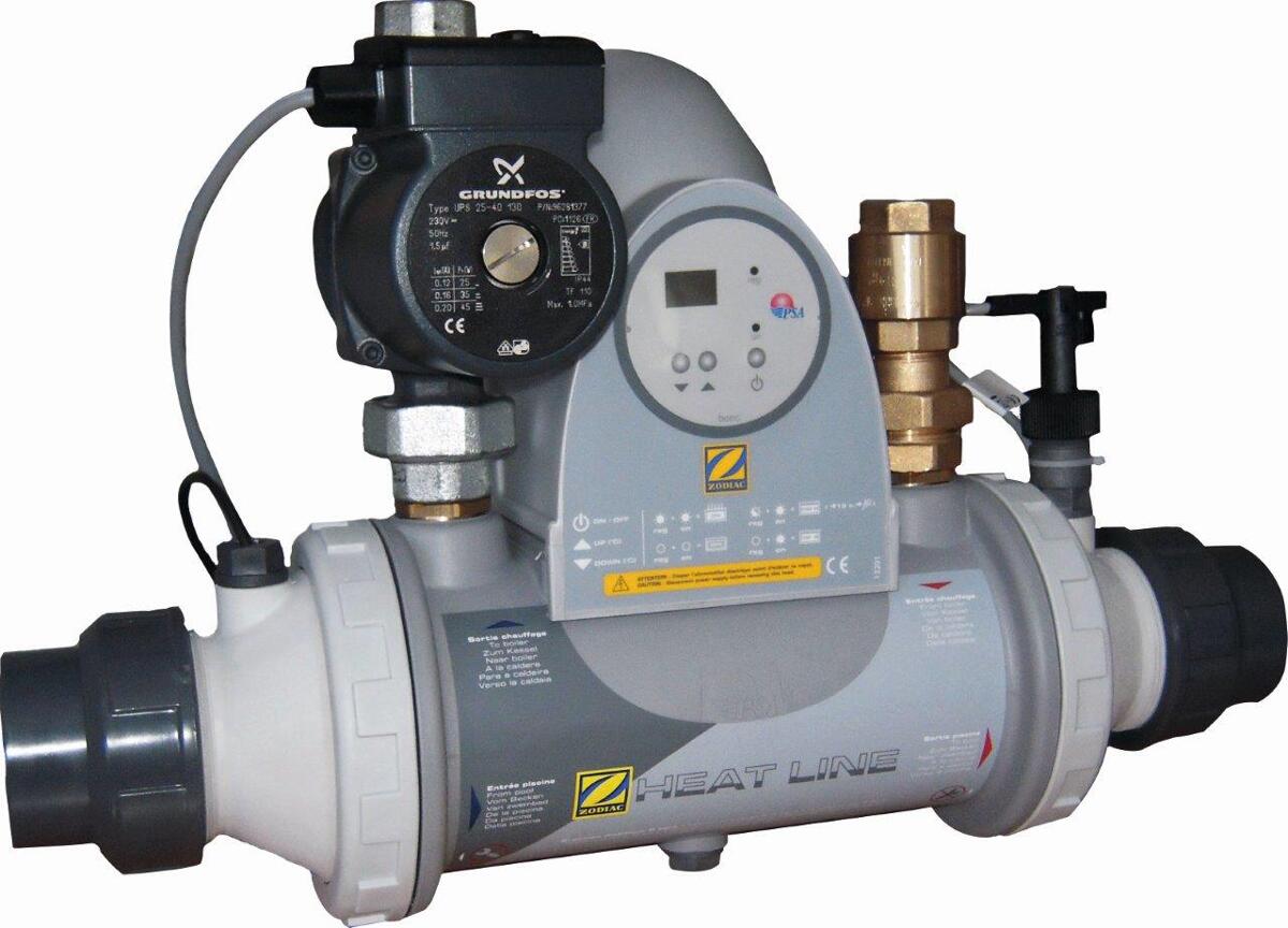 Zodiac Titan Compact Wärmetauscher, 40kW, Titan, inkl. Regel- und Sicherheitsthermostat, Strömungsschalter