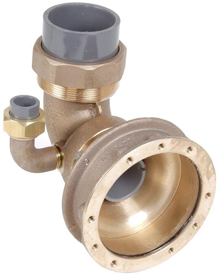 Hugo Lahme Bodenabsaugdüse 90° mit Injektor, Anschluss Ø63mm/Ø20mm, Rotguss