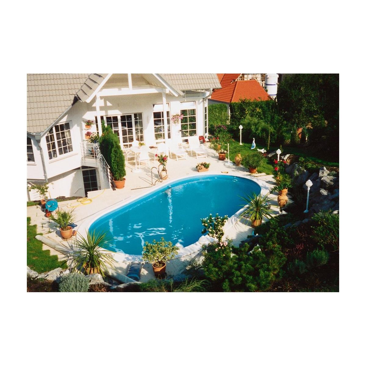 Future Pool Swim Stahlwand-Pool, 623x360x135cm, oval, Einhängebiese, adriablau