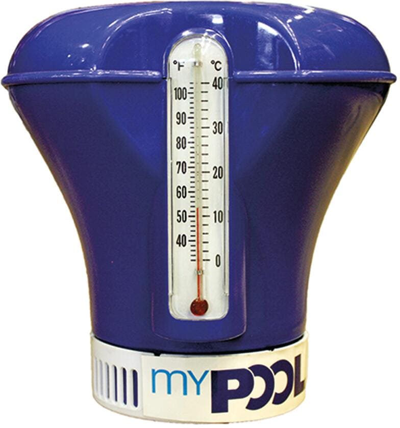 BWT 40752 myPool Dosierschwimmer Dosier-Spender mit Thermometer, blau/weiß