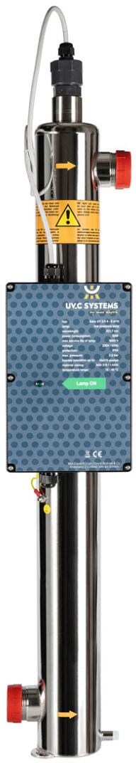 Dapra Easy-UV 2.0 Sterilisator für Pooldesinfektion, 4–8 m³/h, Anschluss 1½" AG