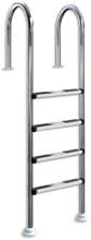 Interline Tiefbeckenleiter, Tiefe bis 120cm, 4-stufig, Edelstahl