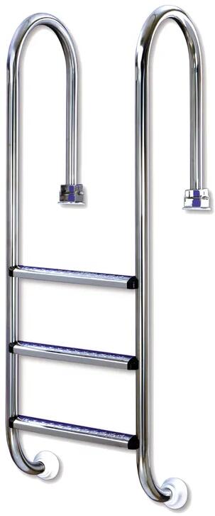 Interline Poolleiter Einstiegsleiter Holzpool Bali, 3-stufig, Edelstahl