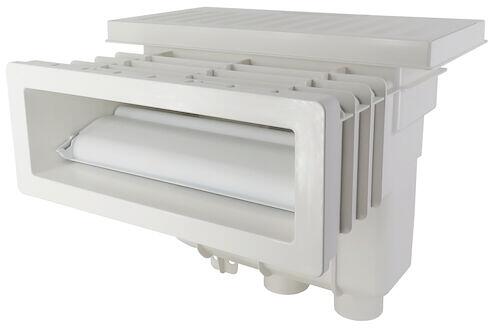 Poolcare Unik Einbauskimmer für Stahlwand- und Folienbecken, Anschluss 63mm, weiß