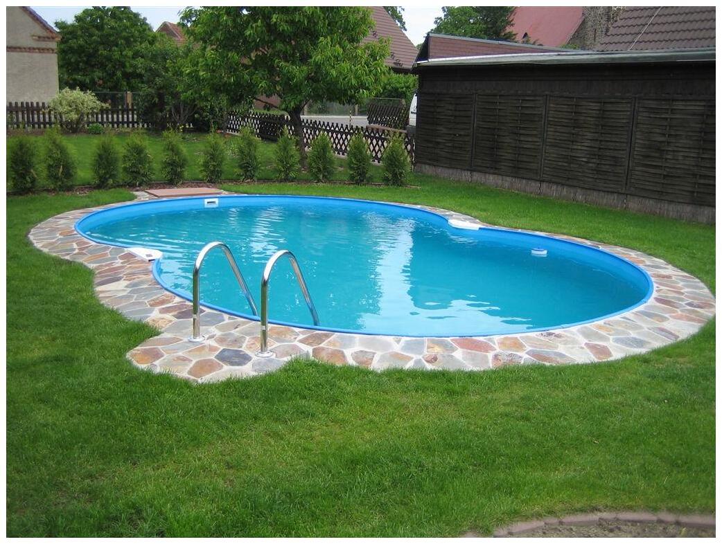 Future Pool Family Stahlwandpool, 470x300x150cm, achtförmig, Keilbiese, blau