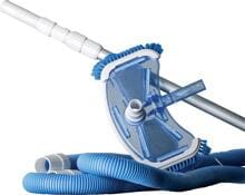 Gre manueller Poolsauger, Bodensauger mit Seitenbürsten, blau weiß