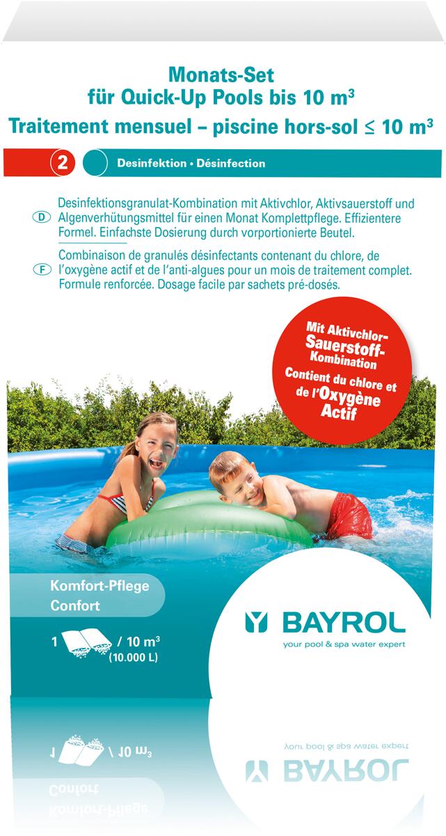 Bayrol Monats-Set für Quick-Up Pools bis 10m³, 4 Doppelbeutel, je 600g