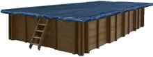 Interline Winterabdeckung Holzpool, rechteckig, 500x250cm, ohne Netz, blau