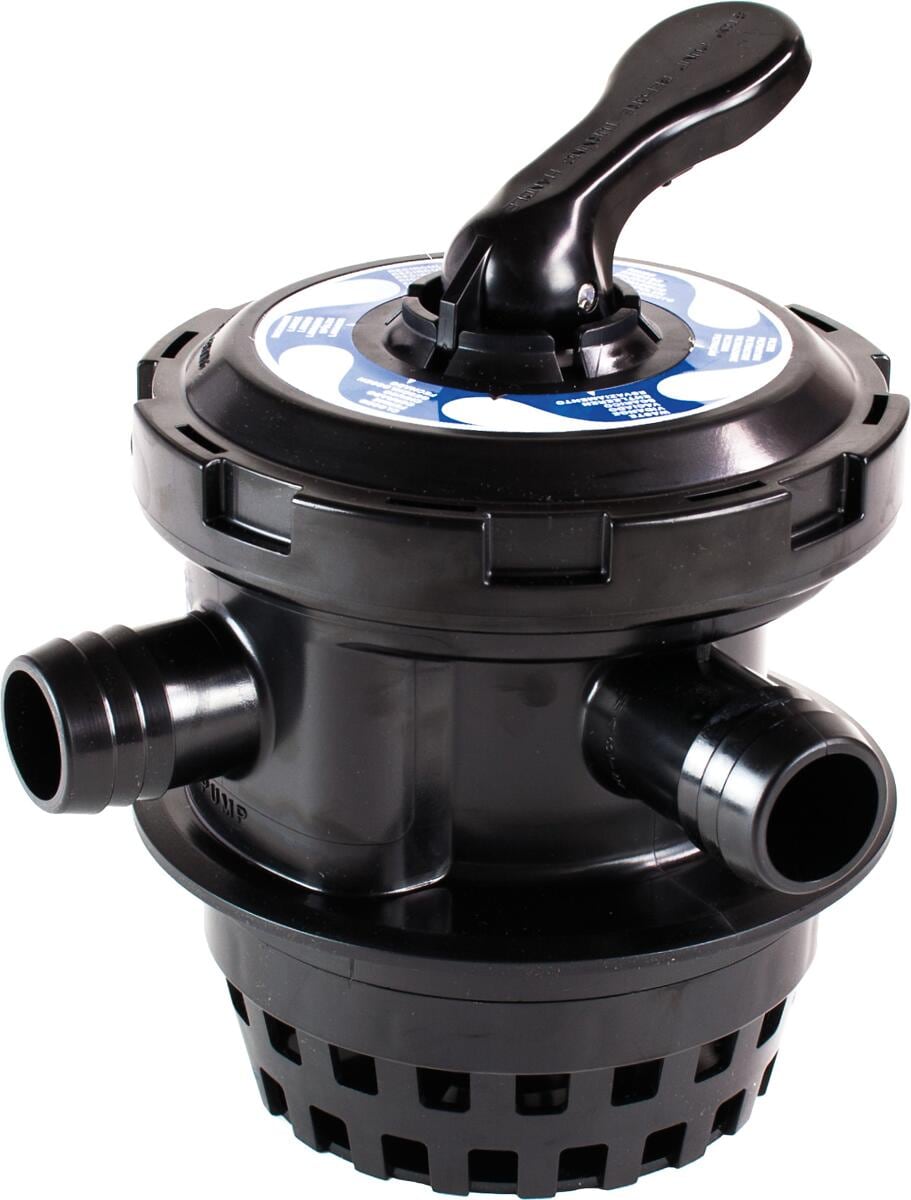 Midas Modern Line Mini 6-Wege-Top-Mount-Ventil für Mida Maui Sandfilteranlage, Schlauchanschluss Ø 38mm , schwarz